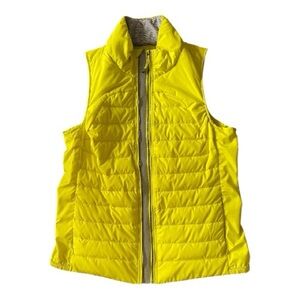 Tangerine Bright Yellow puffer vest, size L